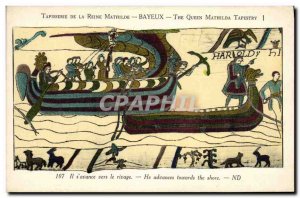 Postcard Old Bayeux Tapestry De La Reine Mathilde It s advance toward shore