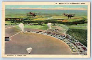 1945 San Antonio Texas Vintage Postcard Brooks Field Government Plane Building