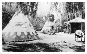 RPPC INDIAN VILLAGE Tipis Ghost Town KNOTT'S BERRY FARM c1950s Vintage Photo