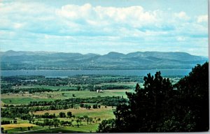 Vtg Scenic View from Mt Philo Vermont CT Lake Champlain 1970s Postcard
