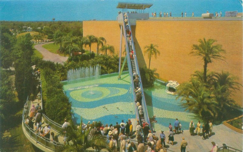 Tampa Florida Busch Gardens Escalator Vintage Chrome Postcard Unused