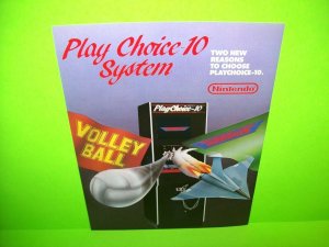 Playchoice 10 Gradius Volley Ball Original Video Arcade Game Flyer Retro