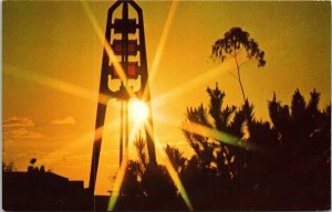 MiroCosa College Oceanside CA California Sunset Silhouette Postcard VTG UNP  