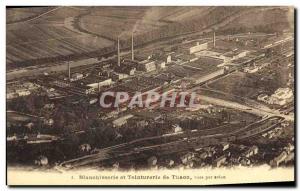 Old Postcard Laundry and Dry Cleaning Thaon seen by airplane