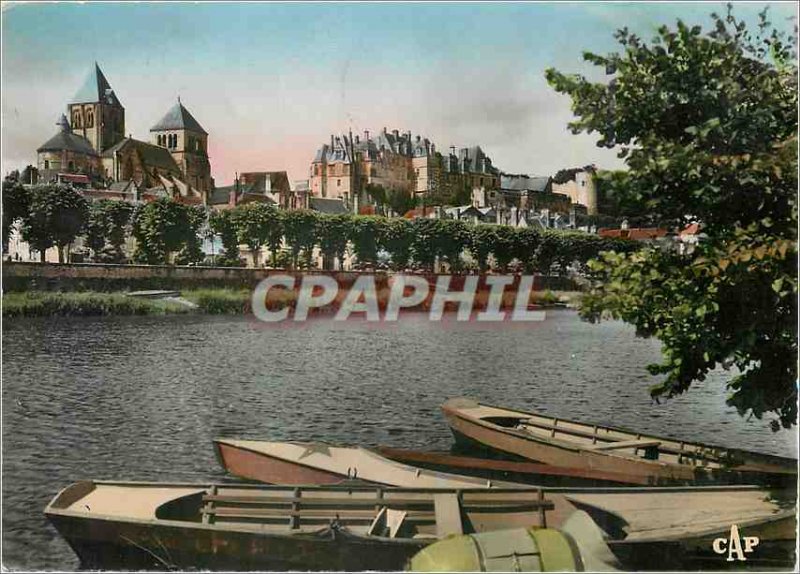 Postcard Modern Saint Aignan Church and the Castle Quays