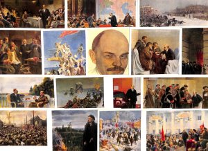 Set of 16 Soviet artists V. I. Lenin Museum Moscow Russia fine art postcards