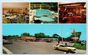 BILOXI, MS Mississippi  ~ Roadside HOLIDAY INN Ford Mustang c1960s Postcard