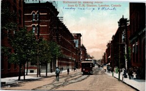 Postcard Ontario London Richmond St. from Grand Trunk Railway Station 1910 K79