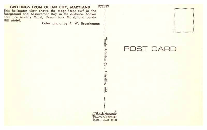 Postcard MOTEL SCENE Ocean City Maryland MD AQ3069