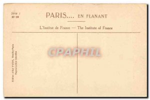Old Postcard Paris Institut de France