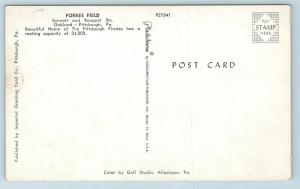 Postcard PA Pittsburgh Forbes Field Baseball Stadium Park Game Action S15