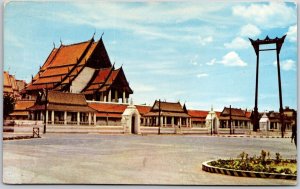 Bangkok Thailand Scene Of Wat Suthat With The Grant Swing Postcard