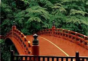 Shinkyo, Divine Bridge, Nikko, Japan, Red lacquered bridge, Diya Postcard