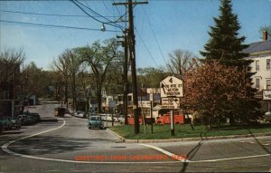Chelmsford Massachusetts MA Classic 1950s Street Scene Vintage Postcard