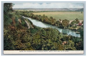 Along Meramec on Missouri Pacific Railroad 20 Miles West of St Louis Postcard