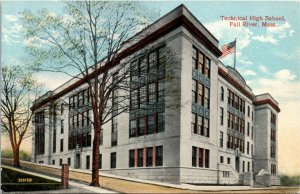 Vintage Postcard MA Bristol County Fall River Technical High School ~1910 H22