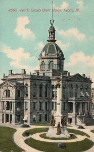 Vintage Postcard Peoria County Court House Building Landmark Peoria Illinois ILL