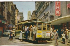 California San Francisco Cable Car On Turntable At Powell and Market Streets