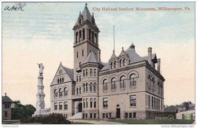 City Hall , WILLIAMSPORT , Pennsylvania , PU-1910