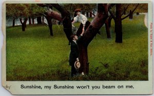 1908 Sunshine My Sunshine Won't You Beam On Me Romantic Couple Posted Postcard