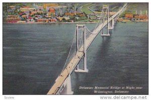 Delaware Memorial Bridge at Night near Wilmington, Delaware,30-40s