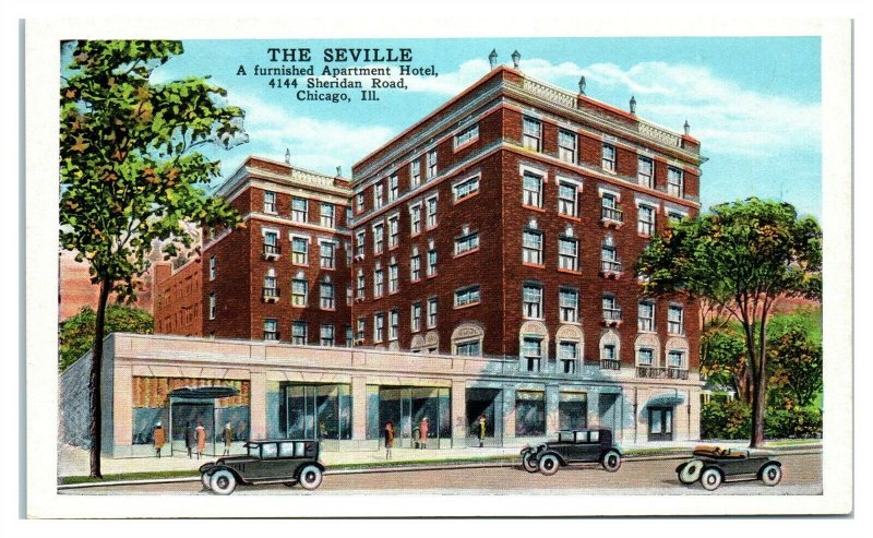 The Seville Apartment Hotel, Chicago, IL Postcard *6A1