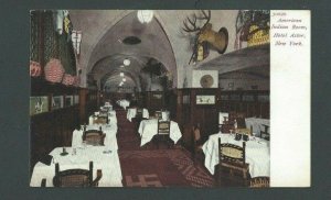 Ca 1912 Post Card NY Hotel Astor Inside The Indian Room