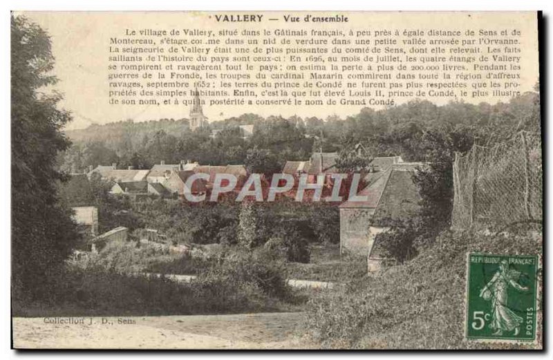 Old Postcard View Vallery d & # 39ensemble The village of Vallery is in the f...