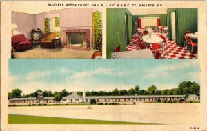 Wallace Motor Court US 1 South Carolina SC Motel Fireproof Hartford Conn Cancel 