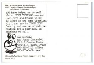 1982 Chevy Malibu Classic Station Wagon & Caprice Classic Station Wagon Postcard