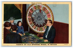 c1940's Old Spinning Wheel Of Fortune Side Walk Stroller Game Nevada NV Postcard