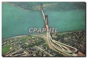 Postcard Old Verrazzano Narrows Bridge Named after-Giovanni Verrazzano Who Di...