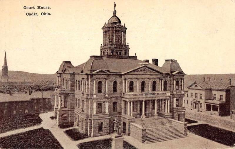 Cadiz Ohio Court House Antique Postcard J46086