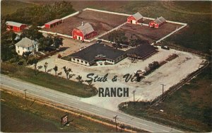Postcard Iowa Spencer Stub's Ranch Kitchen 1950s Aerial View Zenith 23-4833