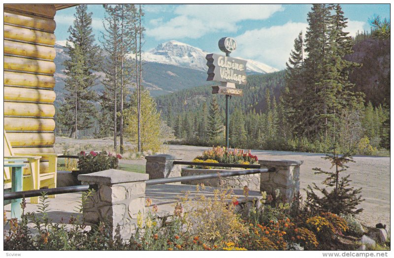 View of Mount Tekarra from Alpine Village, Bungalow Camp, Jasper National Par...