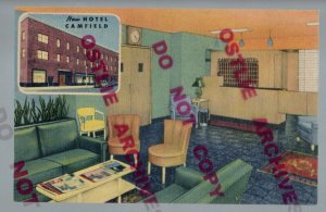 Minneapolis MINNESOTA 1940 ADVERTISING Hotel Camfield INTERIOR CURTEICH LINEN MN