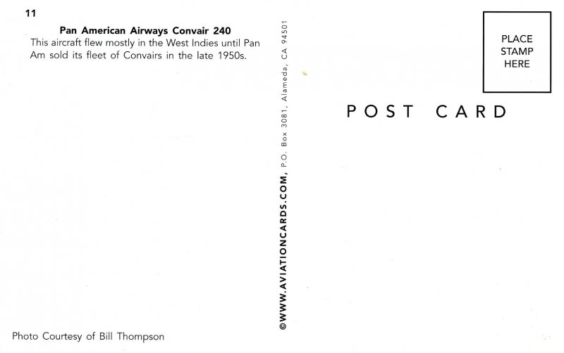 Pan American Airways - Corvair 240  (aviationcards.com)