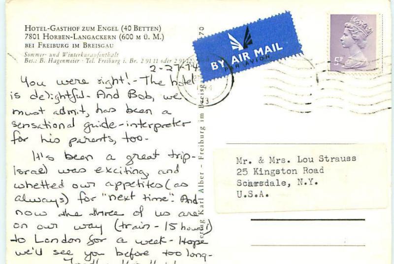  Postcard New Zealand Hotel Gasthof Zum Engel Farm Scene Free Shipping  # 2373A