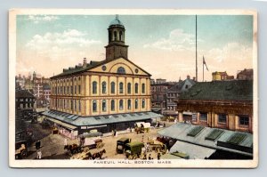 Faneuil Hall Boston Massachusetts MA WB Postcard UNP Unused VTG Horse Carriage 