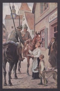 Postcard, WWI Germany Ein Trunk im Bügel