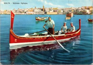 Postcard Malta Maltese Dghajsa - water taxi