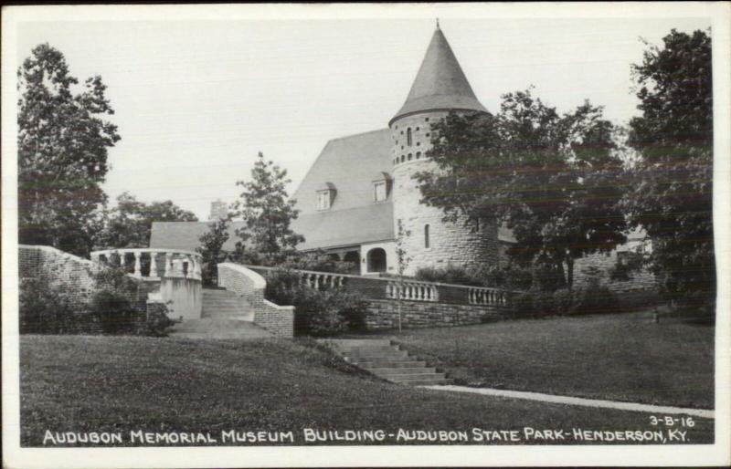 Henderson KY Audubon Museum Real Photo Postcard - CLINE