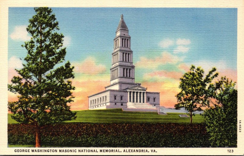 Virginia Alexandria George Washington Masonic national Memorial Curteich