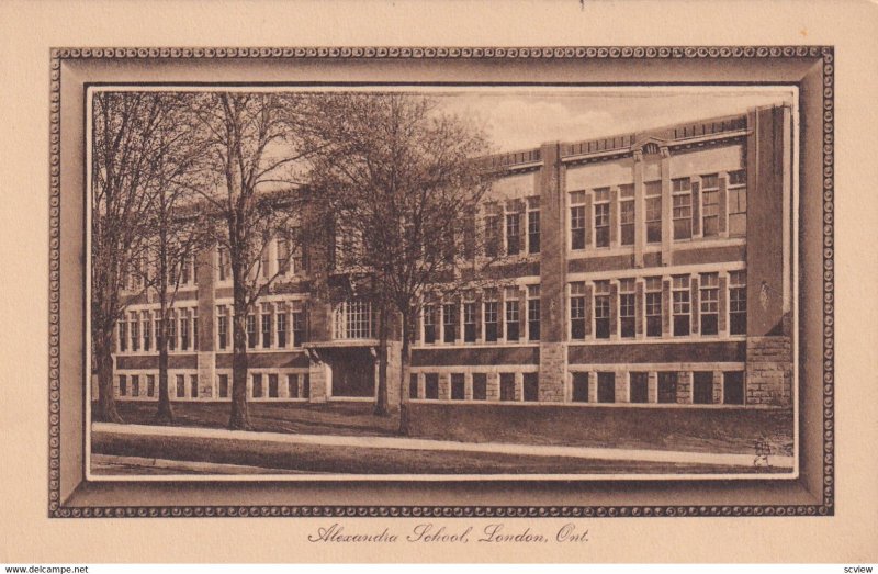 LONDON, Ontario, Canada, 1900-1910's; Alexandra School, TUCK series No. 1019