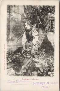 Costume Cadorino Breveglieri Belluno Woman Antique Postcard F36