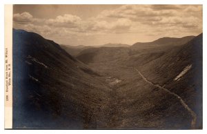RPPC Crawford Notch from Mt. Willard, Crawford House Ad, White Mountains, NH