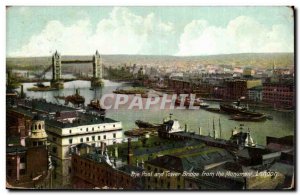 Great Britain London London Old Postcard The pool and tower bridge from the m...