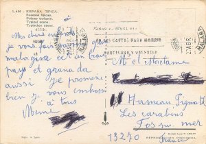 Spania children costume dance multi view postcard