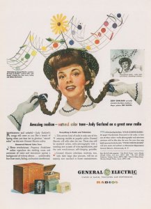 Judy Garland Loves General Electric Radio Advertising Postcard