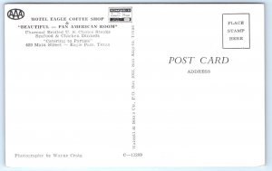 EAGLE PASS, TX Texas ~ HOTEL EAGLE COFFEE SHOP Postcard Rack c1950s  Postcard